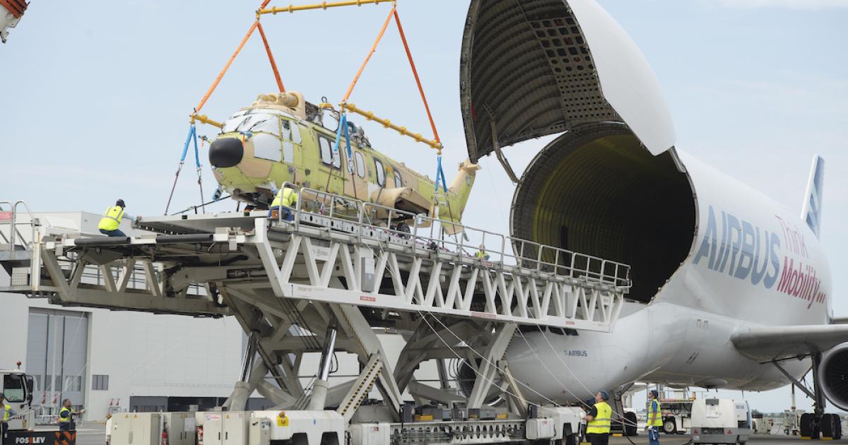 Airbus is launching a new oversized air freight operation using its BelugaST widebody airliners. (Image: Airbus)