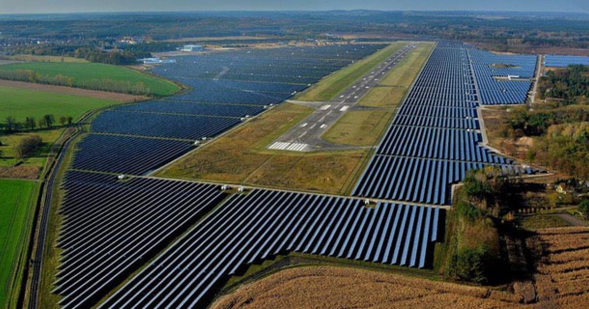 Equipped with one of Europe's largest solar farms, the operators of Berlin-Neuhardenberg Airport, anticipate that the opening of a new environmentally-friendly Jetex operated FBO will help drive traffic and spur business aviation growth. (Photo: Berlin-Neuhardenberg Airport)