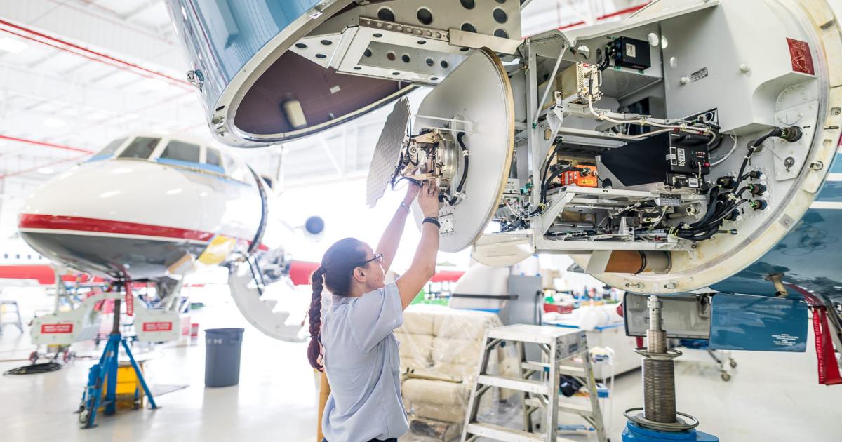 Dassault Aviation's new Falcon service center at Long Island MacArthur Airport will provide scheduled maintenance, AOG support, and pre-purchase inspections. (Photo: Dassault Aviation)