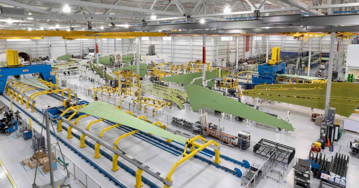 In mid-2019, Gulfstream dedicated this 290,000-sq-ft production facility in Savannah, Georgia, to wing and empennage work. (Photo: Gulfstream Aerospace)