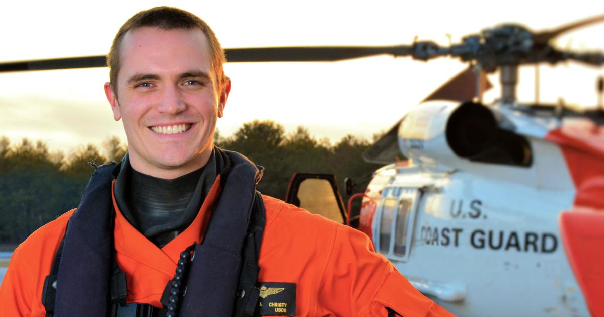 U.S. Coast Guard Lt. Commander Travis Christy, who flies a Sikorsky MH-60 Seahawk for the service, is receiving HAI’s 2022 Salute to Excellence Pilot of the Year Award for his "careful judgment, aviation skills, and trusted leadership capabilities" that has resulted in numerous lives saved during rescue missions.