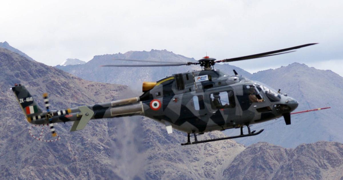 One of three LUH prototypes is seen during high-altitude trials in the Himalayas. (Photo: HAL)
