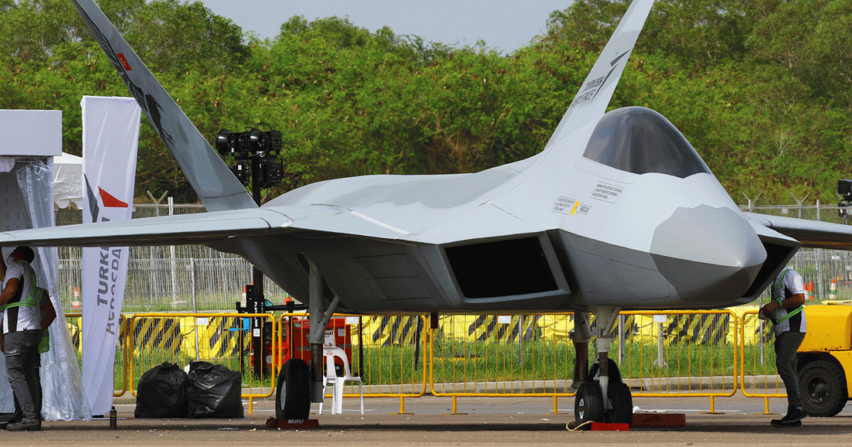 The TF design exhibits low-observable features such as chined nose, carat-shaped intakes, widely canted twin fins and blended surfaces. The type also has a low infrared signature,claims Turkish Aerospace.