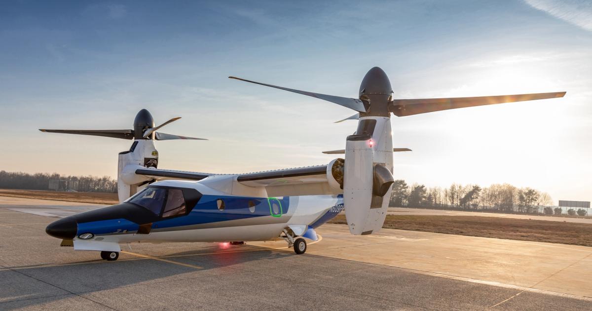 Leonardo's first production AW609 tiltrotor, AC5, has joined the test program and will fly soon. The company has still not provided an estimated date for certification, however. (Photo: Leonardo)