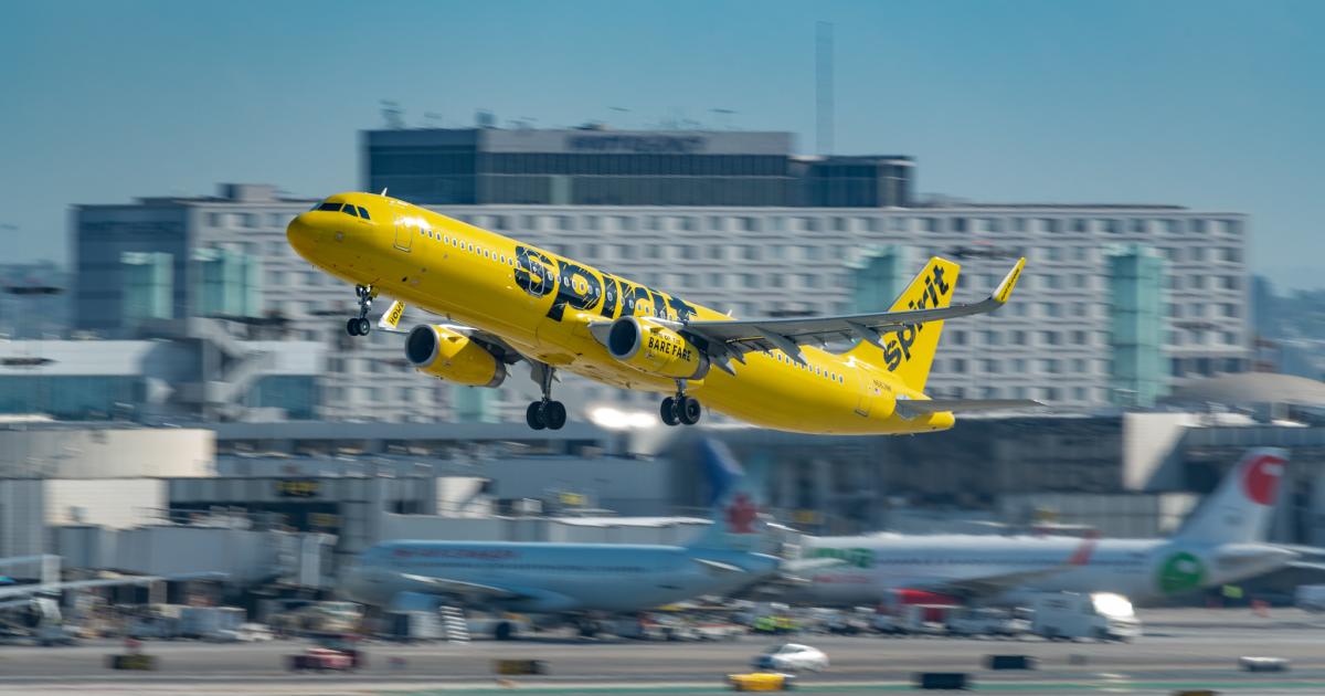 A Spirit Airlines Airbus A321 departs Los Angeles International Airport. (Photo: Flickr: <a href="http://creativecommons.org/licenses/by/2.0/" target="_blank">Creative Commons (BY)</a> by <a href="http://flickr.com/people/n28307" target="_blank">beltz6</a>)