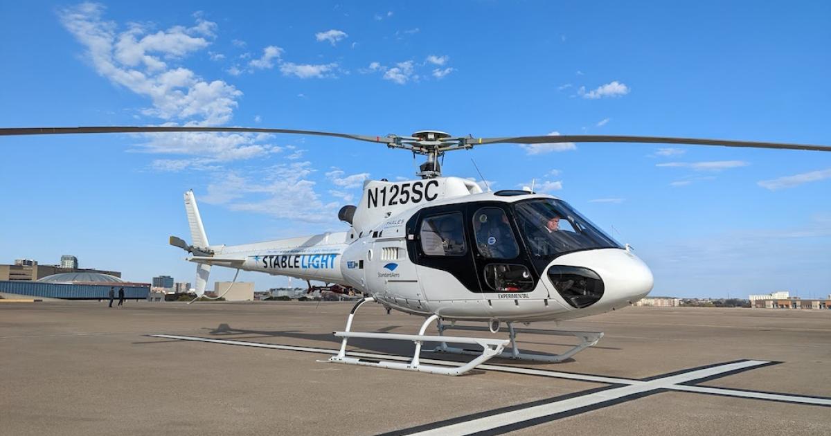 StandardAero is offering customer demo flights at the 2022 Heli-Expo of its new StableLight 4-axis autopilot for the AS350 that was developed in partnership with Thales. (Photo: Ian Whelan/AIN)