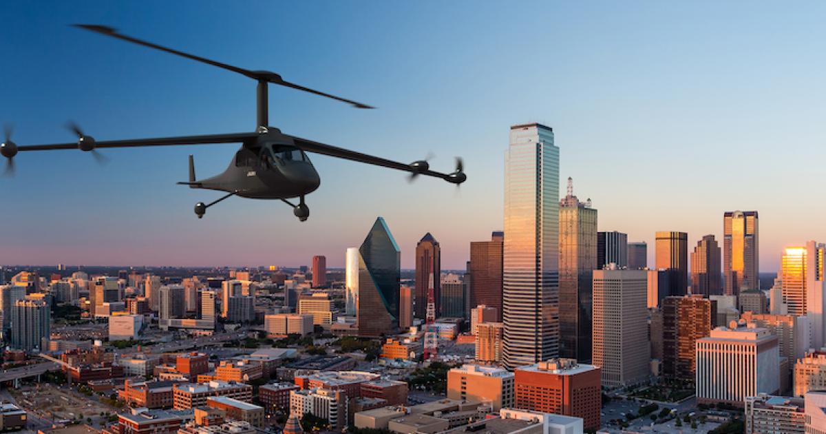 Jaunt's five-seat Journey eVTOL aircraft could operate air taxi flights in cities like Dallas. (Image: Jaunt Air Mobility)