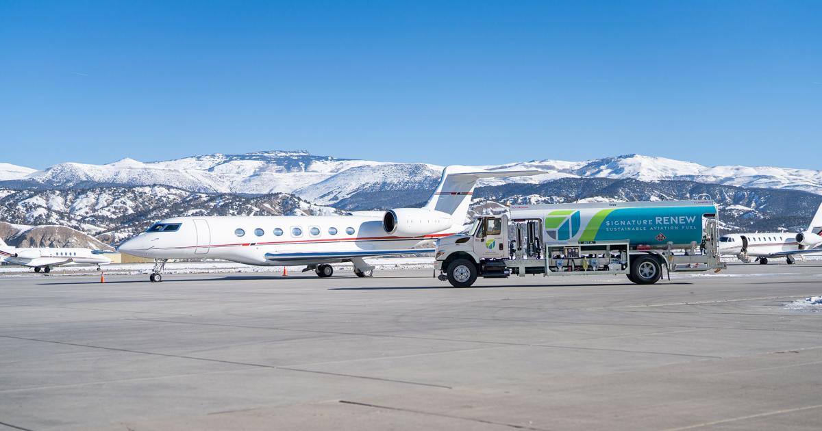Colorado's Vail Valley Jet Center is the 12th Signature Flight Support location to offer permanent supplies of sustainable aviation fuel (SAF). (Photo: Signature Aviation)