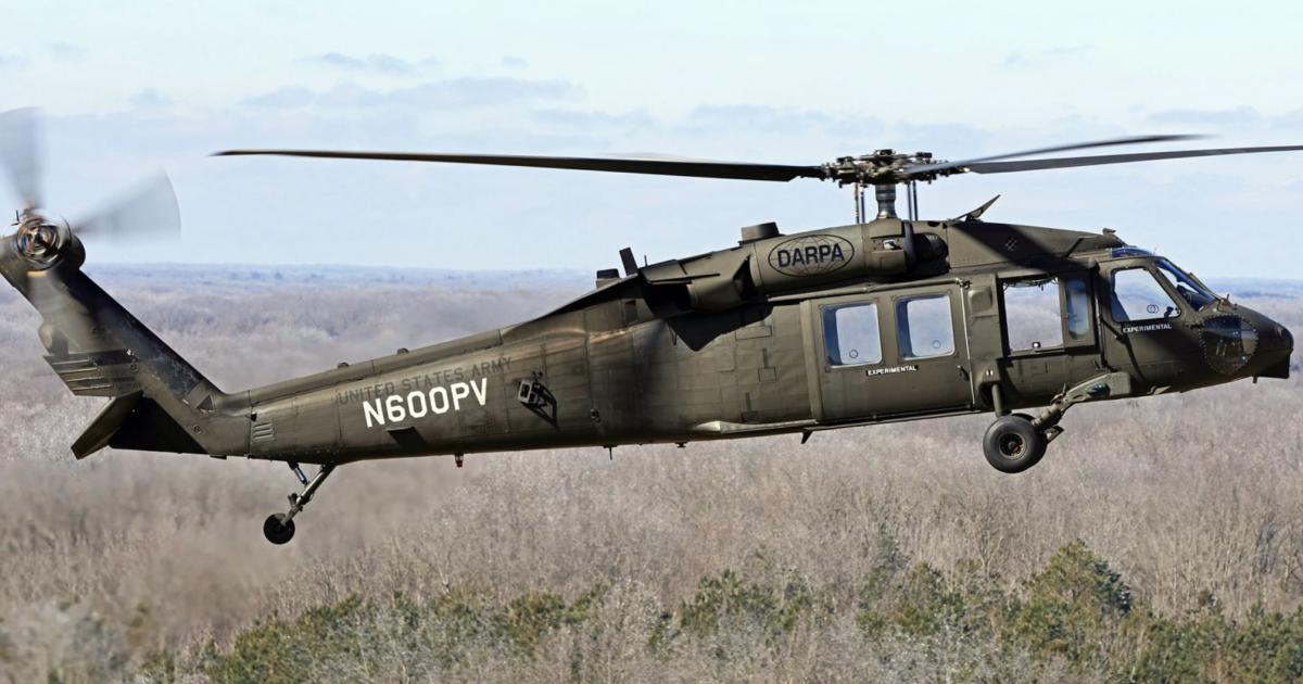 A pilotless Sikorsky S-70 Black Hawk took to the skies on February 5 to demonstrate the airframer's new Matrix autonomous operation technology. (Photo: Sikorsky)