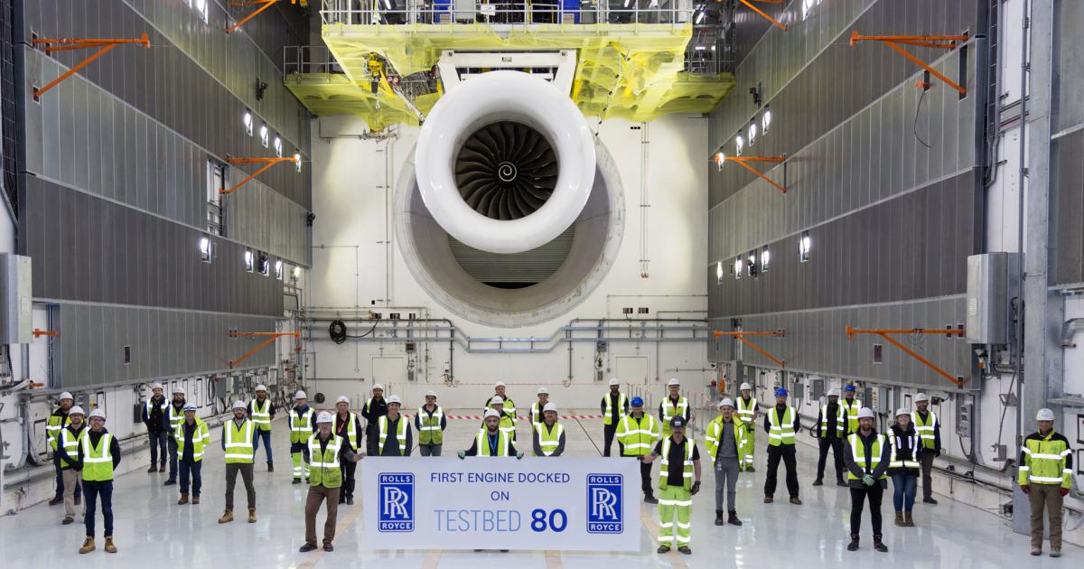 Tests of Rolls-Royce engines such as the Trent will be run on an SAF blend provided by Air bp starting this summer at the powerplant maker's test centers in the UK and Germany. (Photo: Rolls Royce)