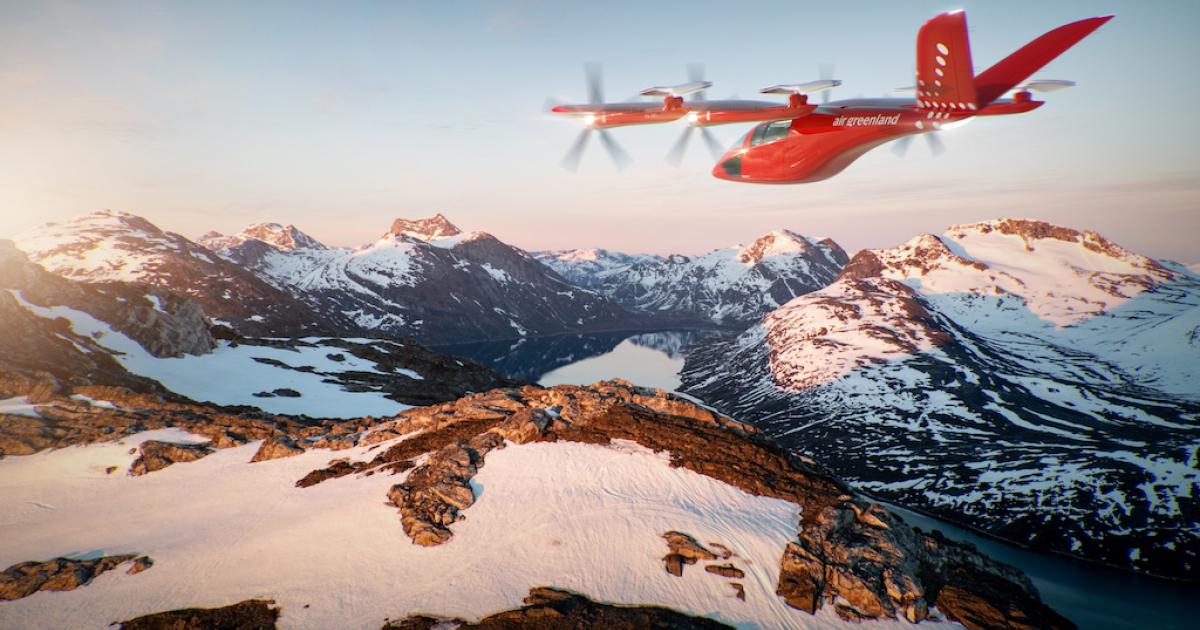 Air Greenland plans to fly Vertical Aerospace VX4s to Ilimanaq Lodge in Greenland. (Image: Avolon)