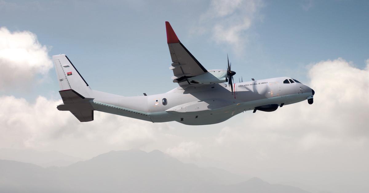 A company graphic depicts a C295 in maritime surveillance configuration and notional FANA colors. (Photo: Airbus)