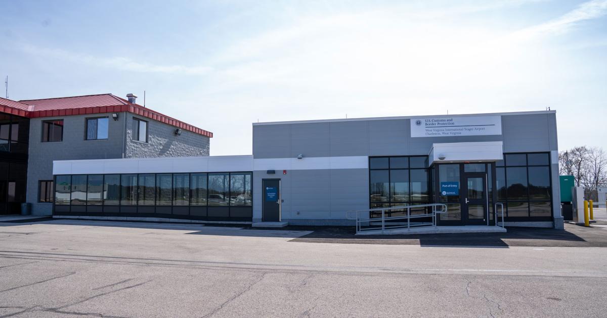 Starting Tuesday, general aviation flights at West Virginia International Yeager Airport will be able to clear U.S. Customs at the newly-constructed facility adjacent to the airport-operated Capital Jet Center. (Photo: West Virginia International Yeager Airport)