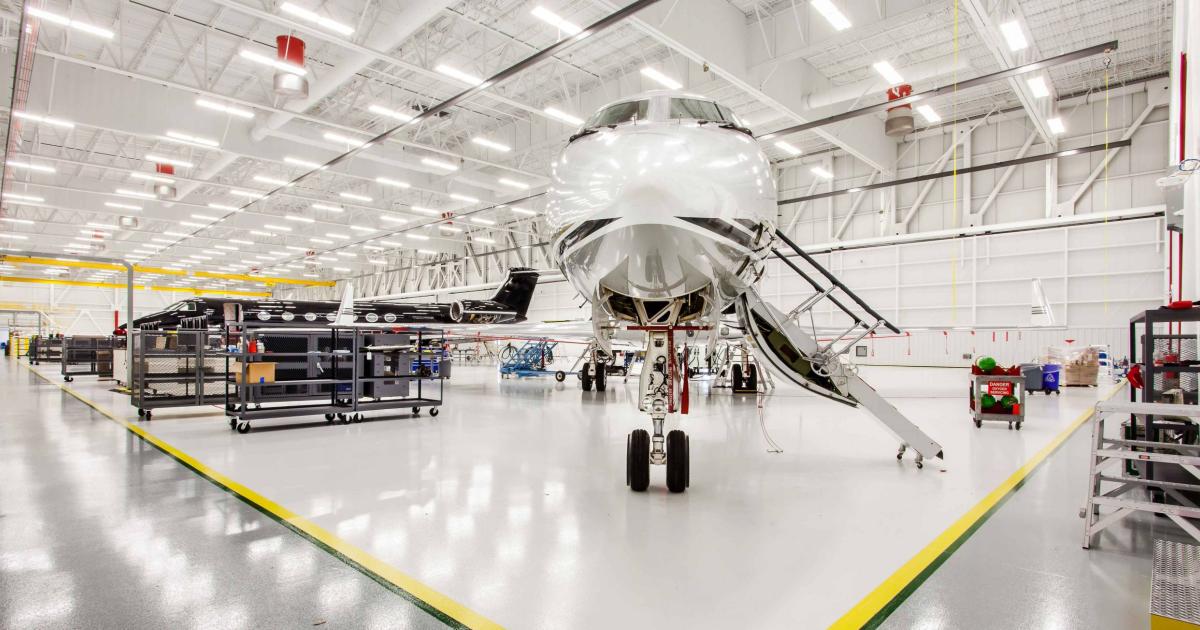 While General Dynamics’ aerospace unit reports a decrease in aircraft deliveries in the first quarter of this year, higher service income at both Gulfstream and Jet Aviation made up for the aircraft delivery shortfall resulting in a 10.8 percent increase in revenue for the company. (Photo: Gulfstream)