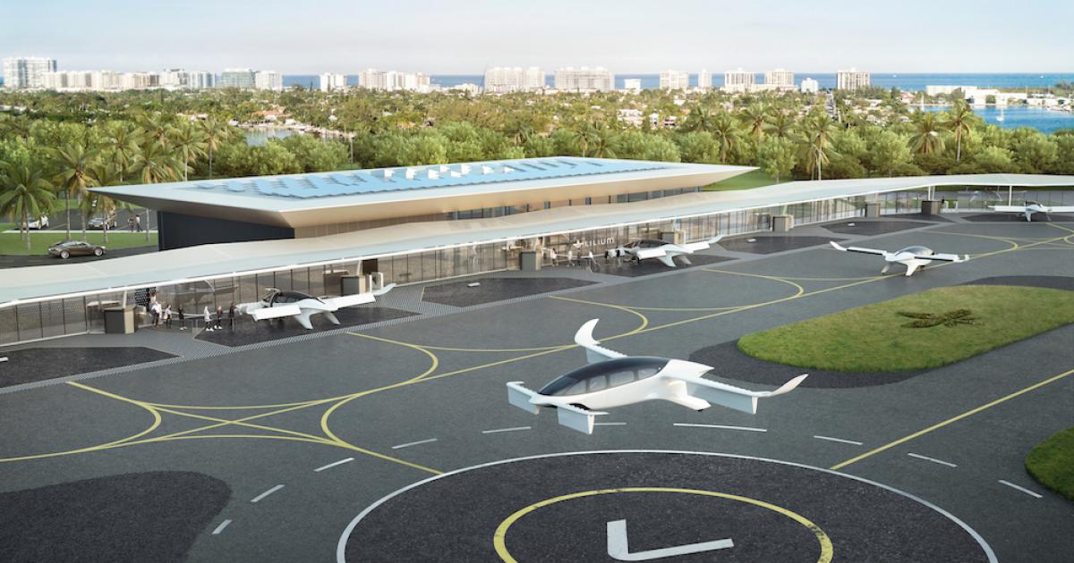Lilium expects its seven-passenger eVTOL aircraft to connect communities from networks of purpose-built vertiports. (Image: Lilium)