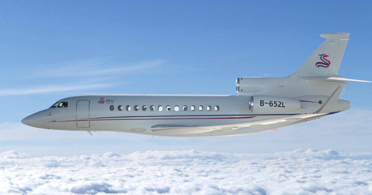Sino Jet plans to support its new Hainan base with two Dassault Falcon 7Xs. (Photo: Sino Jet)