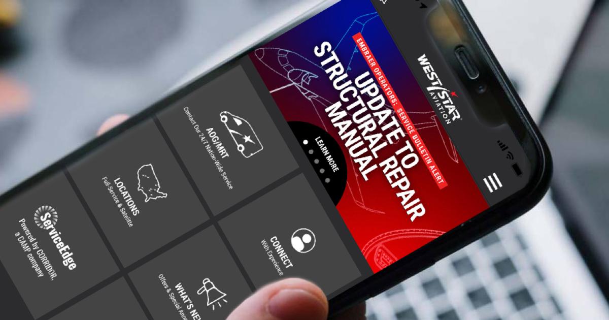 West Star Aviation's revamped mobile phone app is designed to improve communication with its aircraft maintenance customers. (Photo: AIN photo illustration)