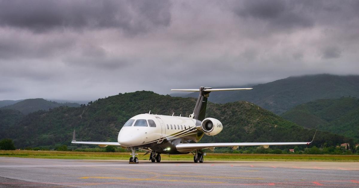 Flexjet is the first Embraer Legacy 500 operator to install Viasat's Ka-band satcom. (Photo: Embraer)