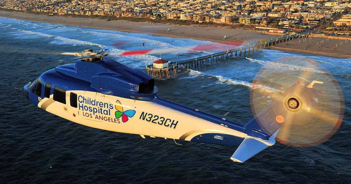 Helinet's two Sikorsky S-76 helicopters regularly fly missions supporting the Children's Hospital of Los Angeles. (Photo: Helinet)