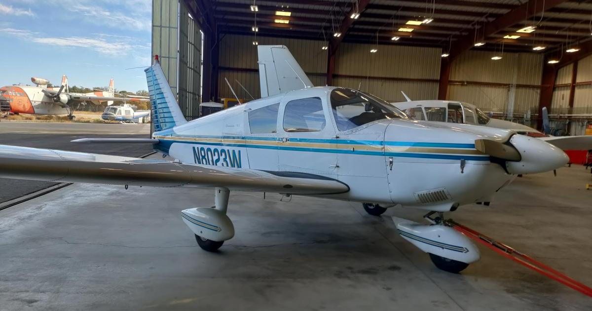 Hydroplane intends to have its hydrogen-powered technology demonstrator, based on a Piper PA-28-180, ready to start flight testing in 2023. The Lycoming engine will be replaced by a 200 kW fuel cell powerplant. (Image: Hydroplane)