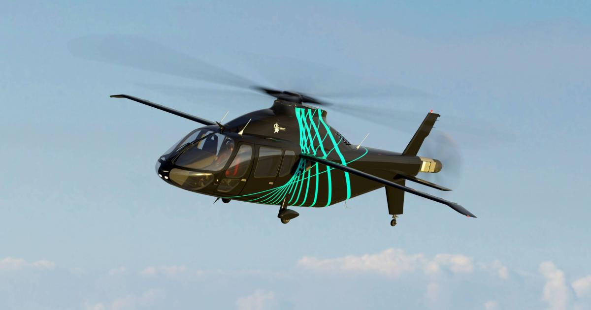 The electric Piasecki PA-890 slowed-rotor compound helicopter will be powered by hydrogen and features conventional flight controls.
