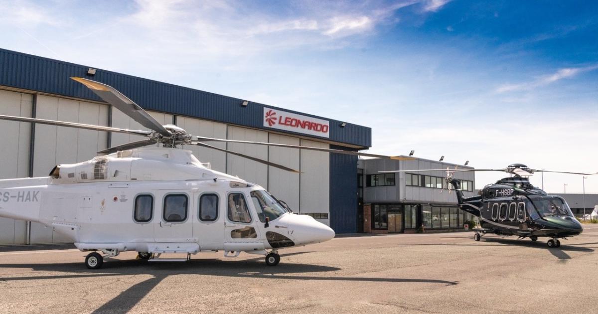 Leonardo has opened a new helicopter service center at the Paris-Le Bourget Airport which will serve the company's line of turbine twin helicopters in the region. (Photo: Leonardo)