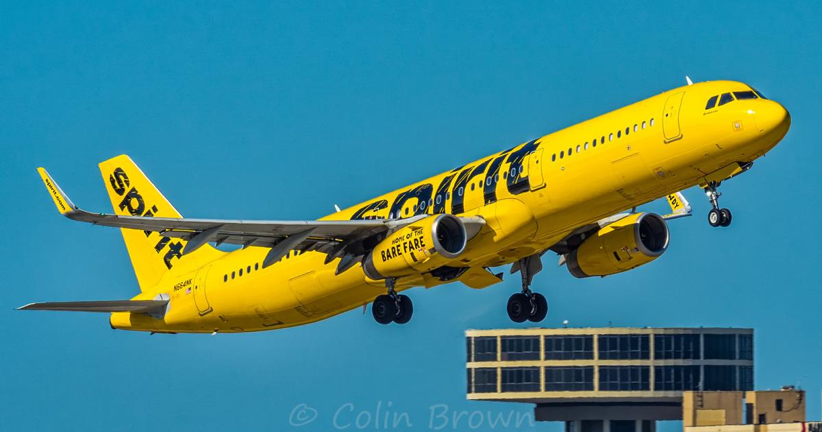 A Spirit Airlines Airbus A321 takes off from Houston Intercontinental Airport in April 2017. (Photo: Flickr: <a href="http://creativecommons.org/licenses/by/2.0/" target="_blank">Creative Commons (BY)</a> by <a href="http://flickr.com/people/cb-aviation-photography" target="_blank">Colin Brown Photography</a>)