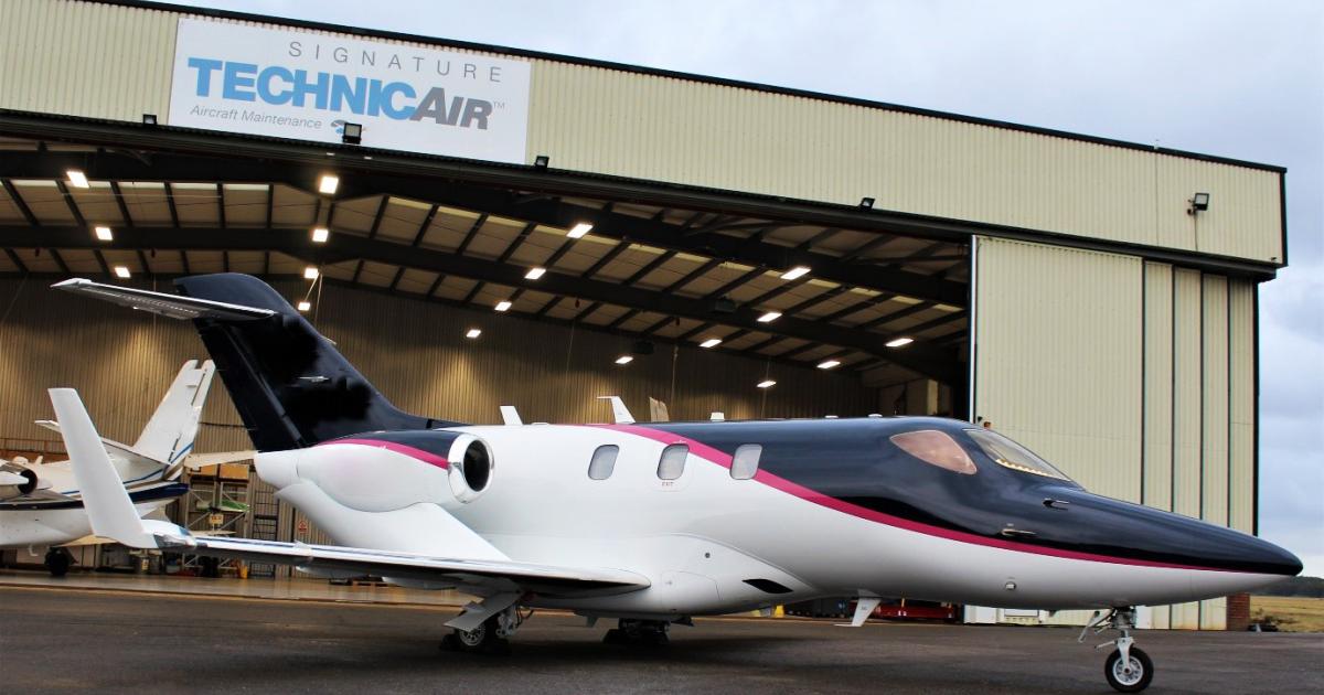 Signature TechnicAir’s Bournemouth, UK heavy maintenance facility has been named a Honda Aircraft Company authorized service center. (Photo: Signature TechnicAir)
