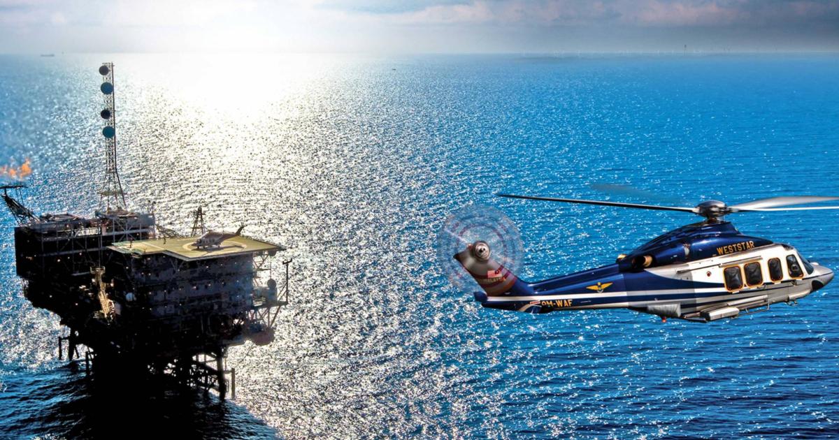 Weststar operates Southeast Asia’s largest offshore energy helicopter fleet comprised primarily of Leonardo AW139 (pictured) and AW189 twins which are used to service a variety of offshore energy clients. (Photo: Weststar Aviation)