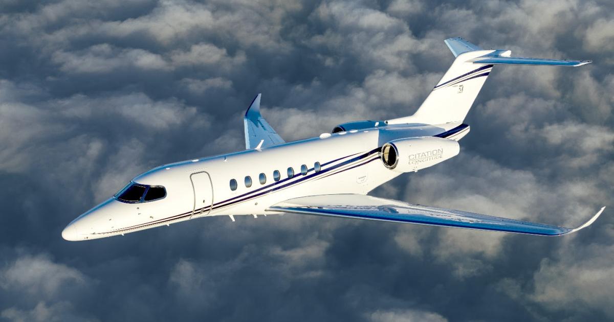 A Cessna Citation Longitude is one of three special mission Citation business jets Turkey has ordered for flight inspections. (Photo: Textron Aviation)