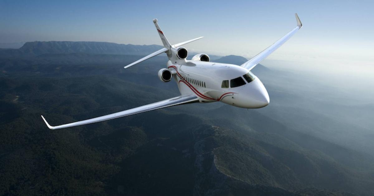 European business jet operations are leading the continued rebound in global activity. (Photo: Dassault Aviation)