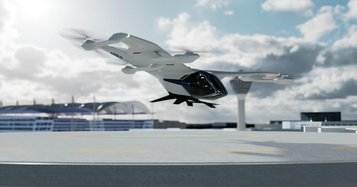 Munich Airport and Airbus are expanding their partnership to help cities and regions develop infrastructure to support advanced air mobility (AAM) services using eVTOLs. Airbus is developing the four-passenger CityAirbus NextGen eVTOL, which is pegged to enter service in 2025. (Photo: Airbus)