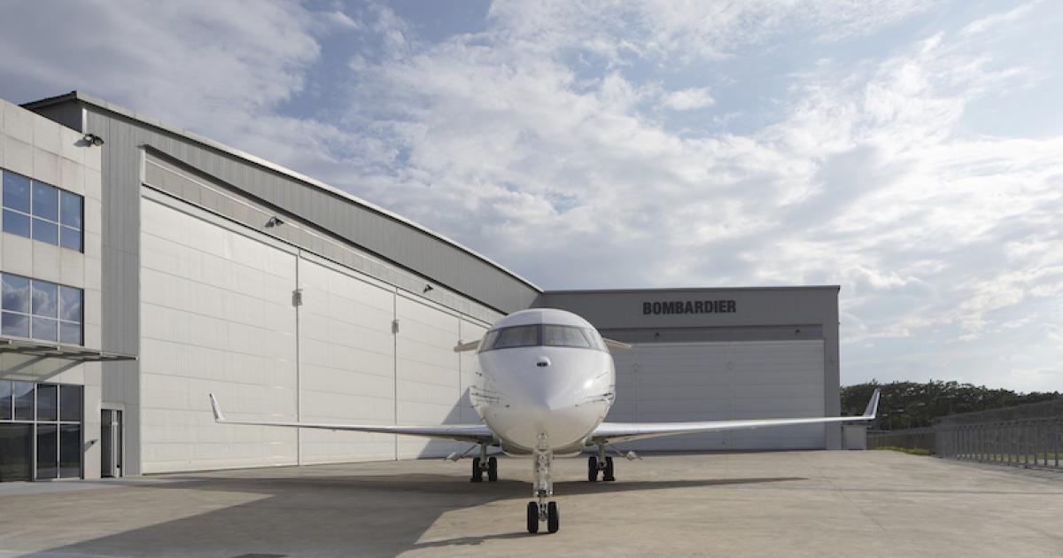 Bombardier's expanded service center in Singapore is four times the size of the original facility. (Photo: Bombardier)