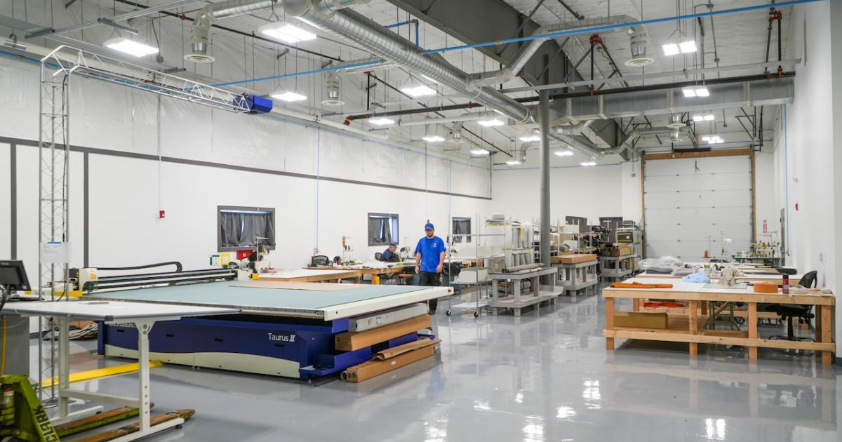 C&L Aviation Group's newest building features a Gerber leather cutting machine, laser engraving machines, a paint booth, a seatbelt manufacturing center, and assembly and disassembly areas. (Photo: C&L Aviation Group)