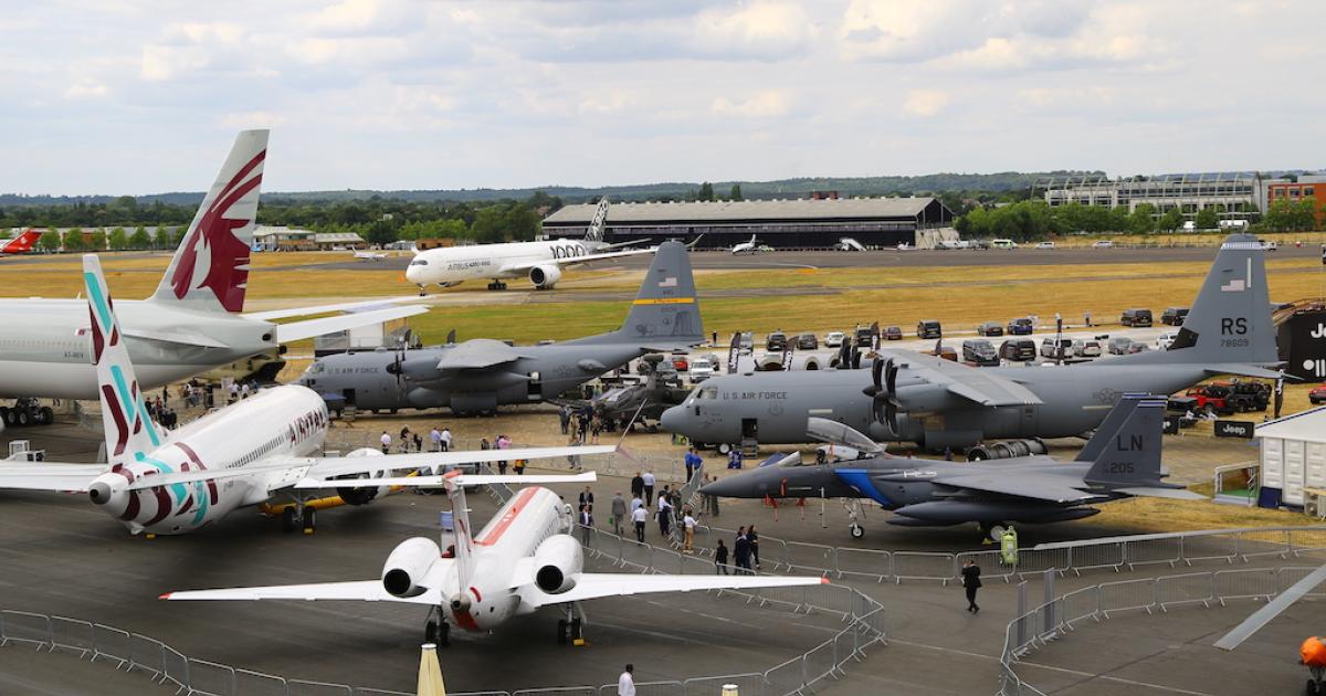 Farnborough Airshow organizers expect exhibitor and trade visitor numbers this year to roughly match those from the 2018 edition. (Photo: David McIntosh)
