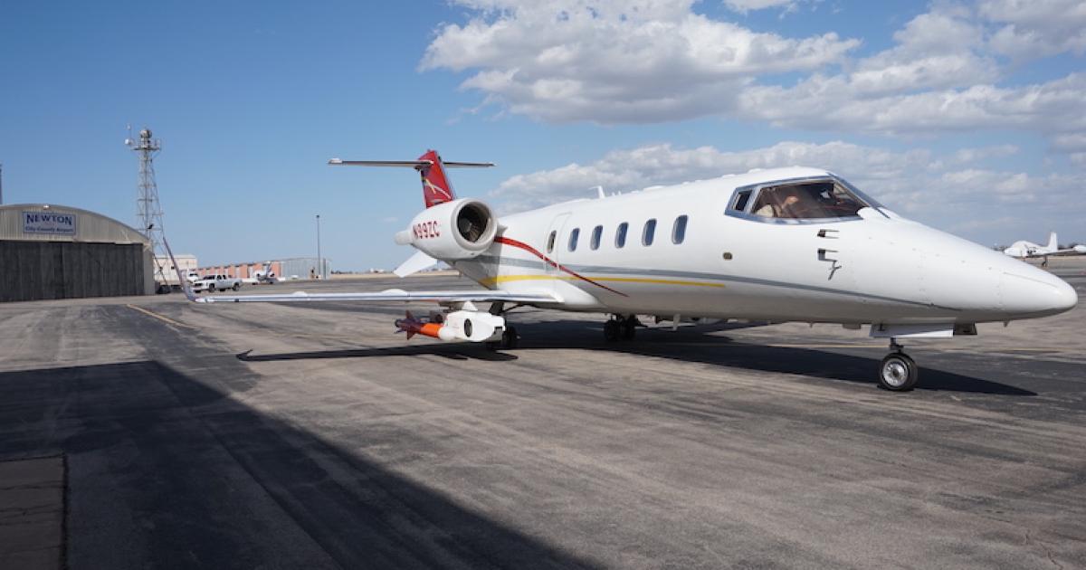 Avcon ISR officials are expecting the Learjet 60 to be the next preferred target towing aircraft and as such, an ideal platform for hardpoints. (Photo: Avcon ISR Solutions)