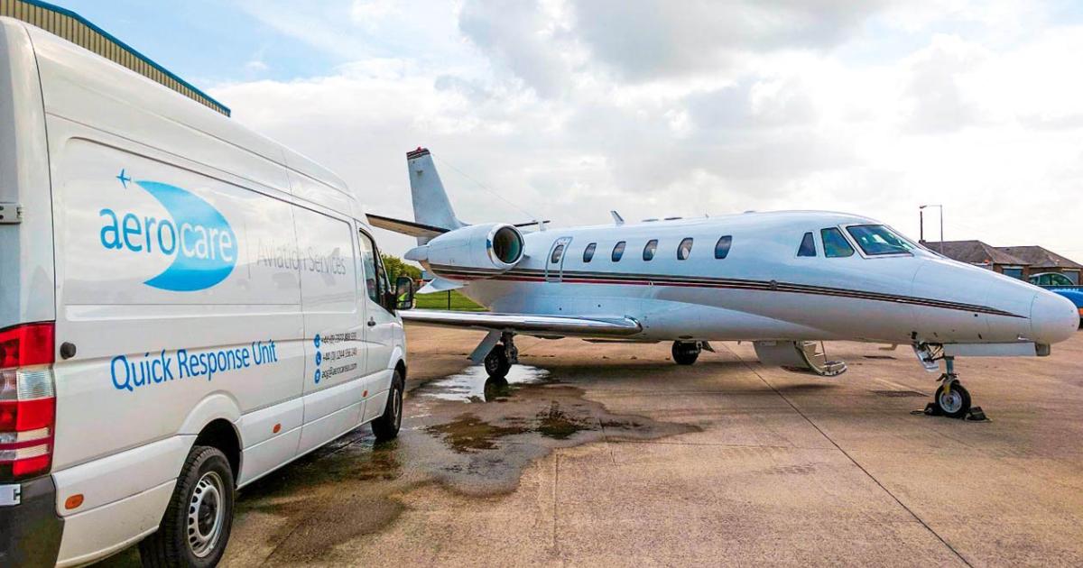 The acquisition of Aerocare Aviation Services gives Complete Aviation Group a foothold in the business aircraft support sector which includes Aerocare's mobile repair team services. (Photo: Aerocare Aviation Services)