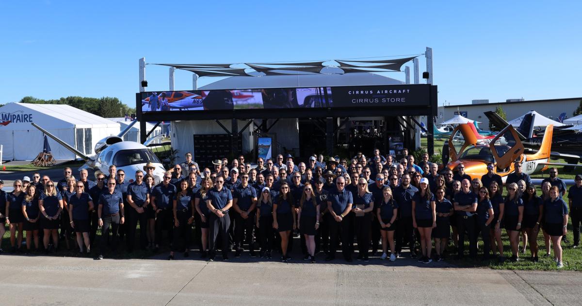 Cirrus marks three decades at EAA AirVenture with over 150 of its employees in attendance. (Photo: Cirrus)