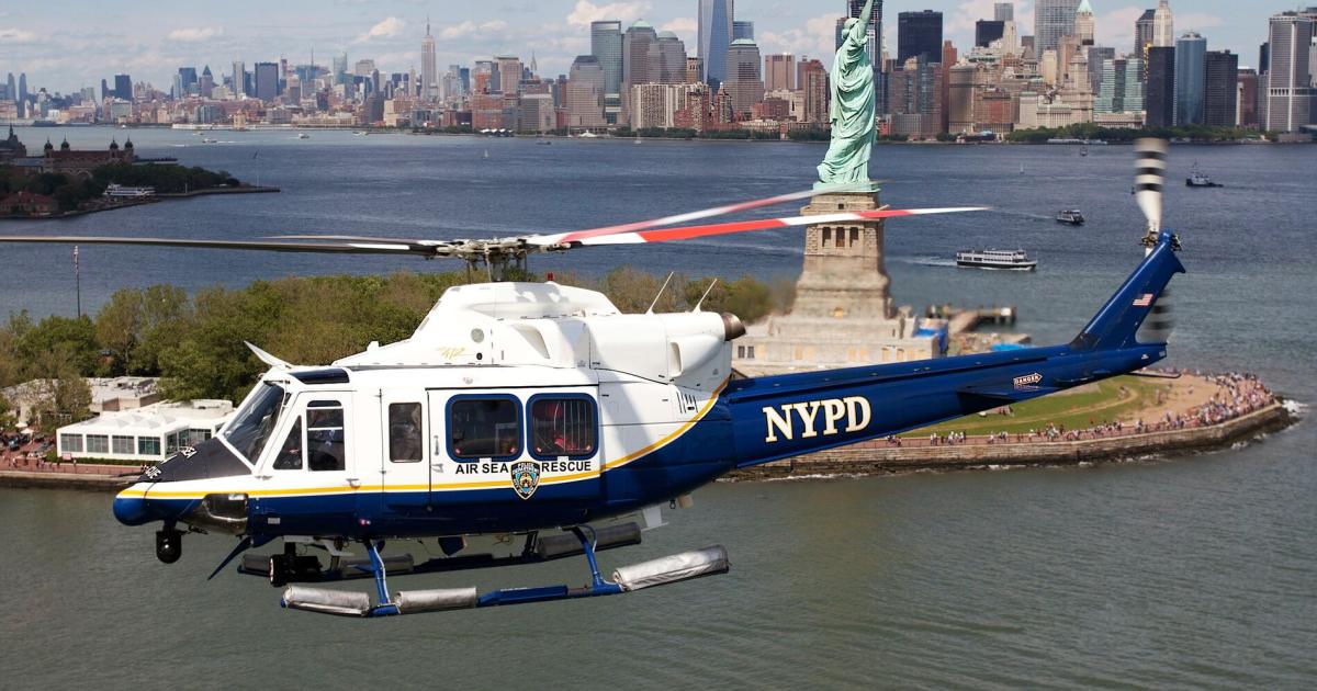 The NYPD aviation unit has signed a purchase agreement with Bell for two new Subaru Bell 412EPX helicopters. The helicopters will join the force's current fleet of two Bell 412EPs, a Bell 407, and four Bell 429s. (Photo: Bell)