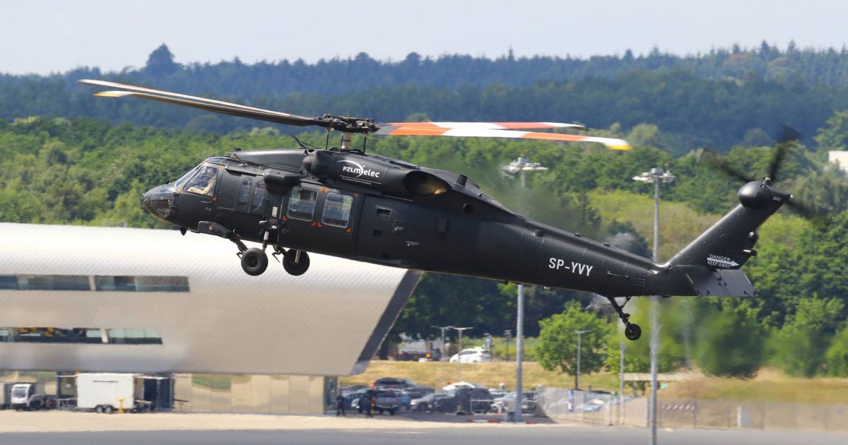 A Sikorsky Black Hawk at Farnborough International Airshow 2022 (Photo: David McIntosh).
