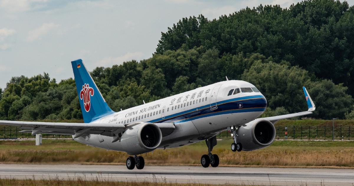 China Southern Airlines operated more than 300 A320-family aircraft as of February, including three A319neos. (Photo: Airbus)