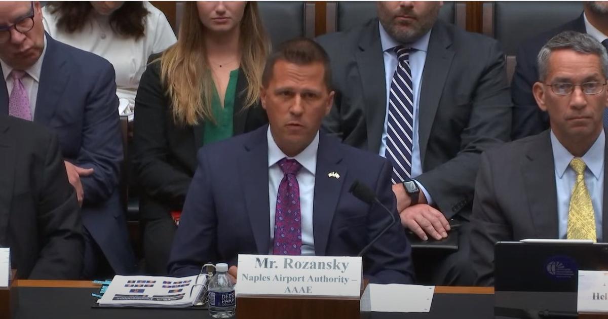 Chris Rozansky, head of the Naples Airport Authority and vice chair of AAAE's general aviation committee addressed legislators on Wednesday at a Congressional subcommittee hearing on aviation, and gave them the perspective of a general aviation airport operator. (Photo: Naples Airport Authority)