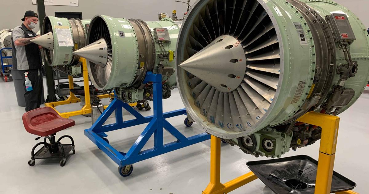 Engine Assurance Program is providing 20 TFE731 turbofan engines to Duncan Aviation over the next 12 months for major periodic inspections, compressor zone inspections, and unscheduled events through a partnership between the two organizations. (Photo: Matt Thurber/ AIN)
