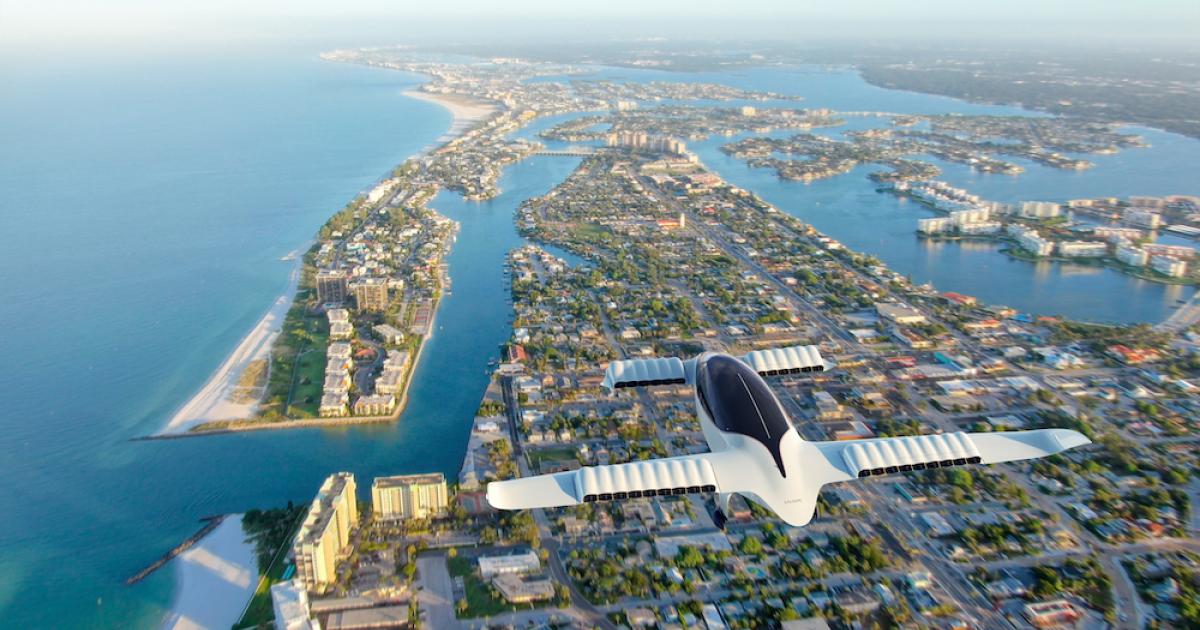 Bristow will provide support for Lilium Jet eVTOL passenger flights in markets such as Florida. (Image: Lilium)
