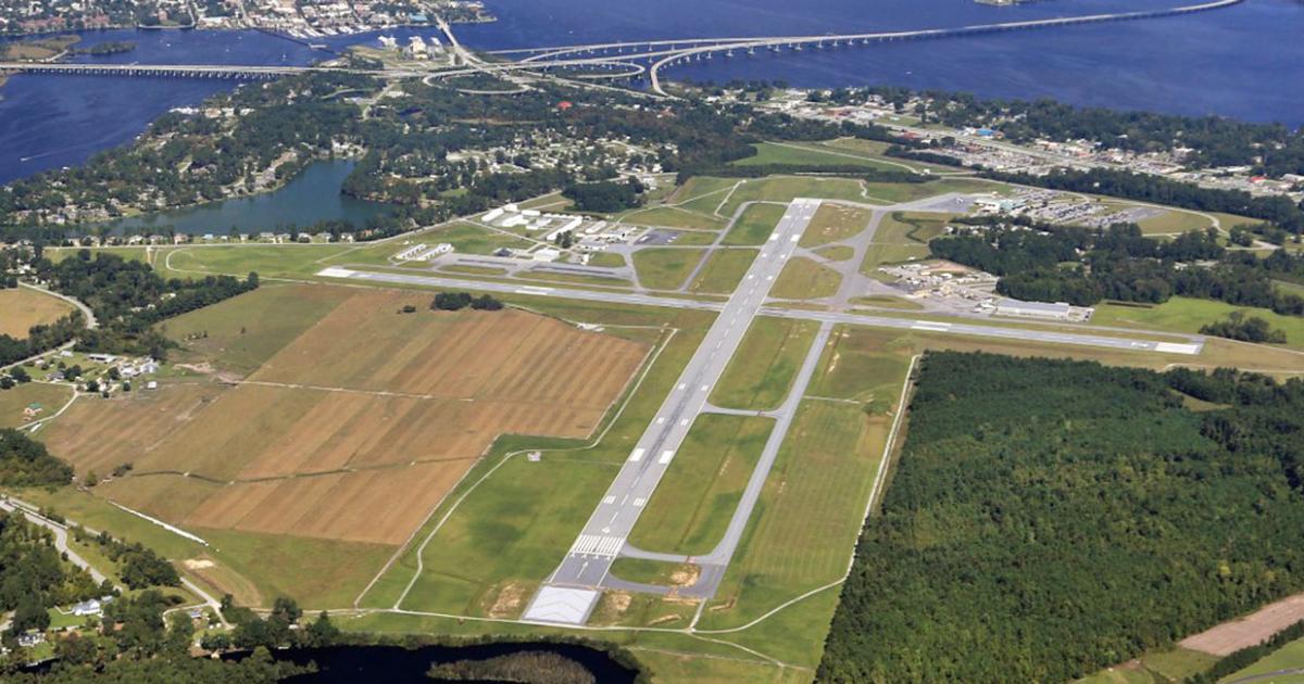 Coastal Carolina Regional Airport in New Bern, North Carolina, will commence an $8 million runway expansion project by realigning a road to the northeast of the airport to allow for the expansion of runways 4-22. (Photo: Coastal Carolina Regional Airport)