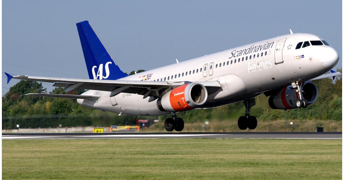 An SAS Airbus A320 takes off from Manchester in the UK in 2016. (Photo: Flickr: <a href="http://creativecommons.org/licenses/by-sa/2.0/" target="_blank">Creative Commons (BY-SA)</a> by <a href="http://flickr.com/people/riikkeary" target="_blank">Riik@mctr</a>)