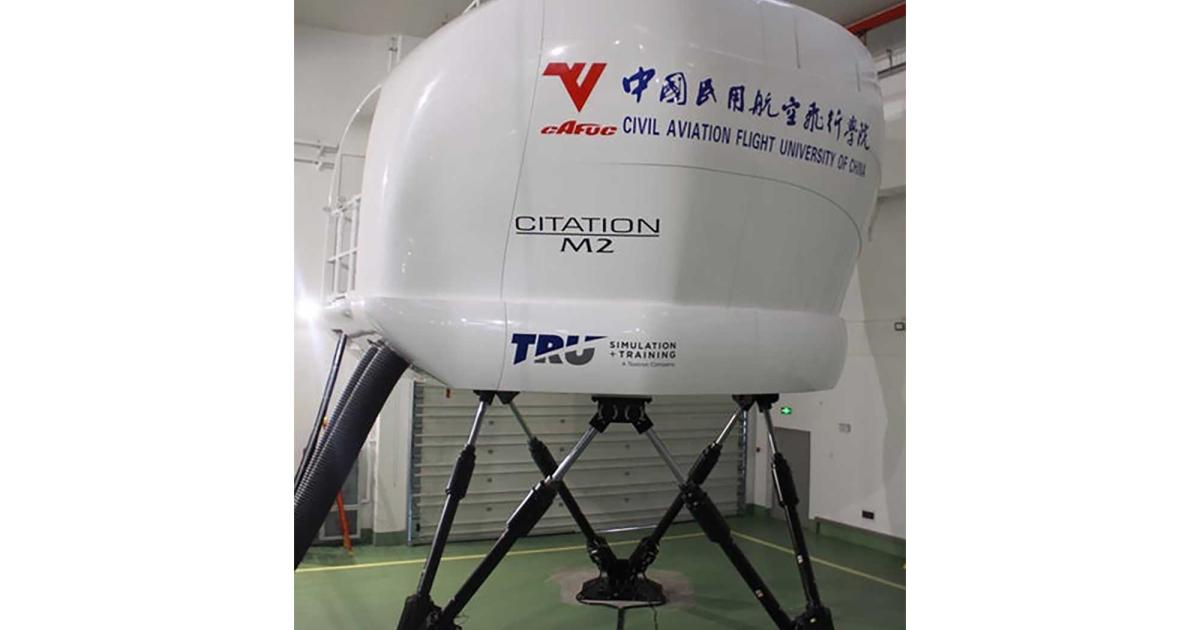 TRU Simulation + Training’s Cessna Citation M2 full-flight simulator for the Civil Aviation Flight University of China has received level-D qualification from the China CAAC. (Photo: TRU Simulation + Training)