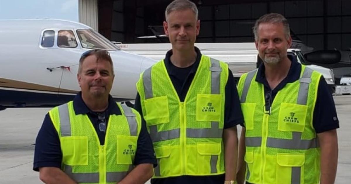 Crew Chiefs founders are, from left, chief technology officer Mark Thibault, CEO Chris Buchholz CEO, and chief operating officer Warren Curry. (Photo: Crew Chiefs) 