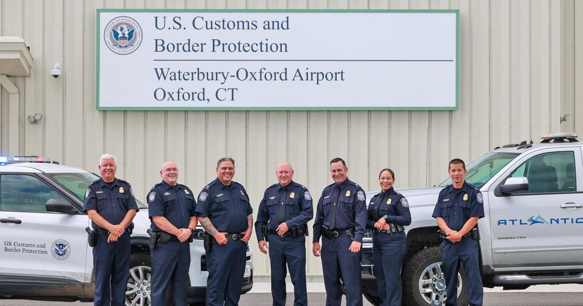 U.S. Customs service is available for the first time at Connecticut's Waterbury-Oxford Airport after the opening of a new dedicated facility at the Atlantic Aviation FBO located there. (Photo: Sarah Rol, U.S. Customs and Border Protection)