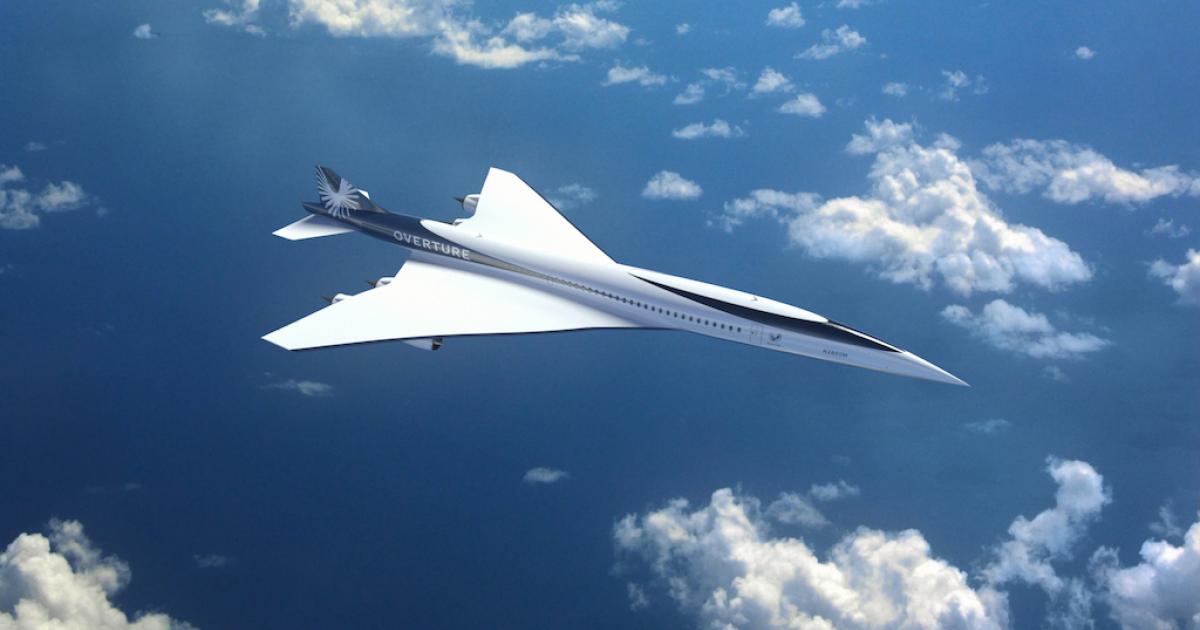 The latest revision to the design of the Boom Overture features four engines and a new fuselage shape. (Image: Boom Supersonic)